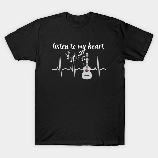 listen to my heart T-Shirt by All on Black by Miron